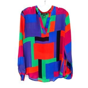 Lauren Ralph Lauren women’s festive silk long sleeve blouse